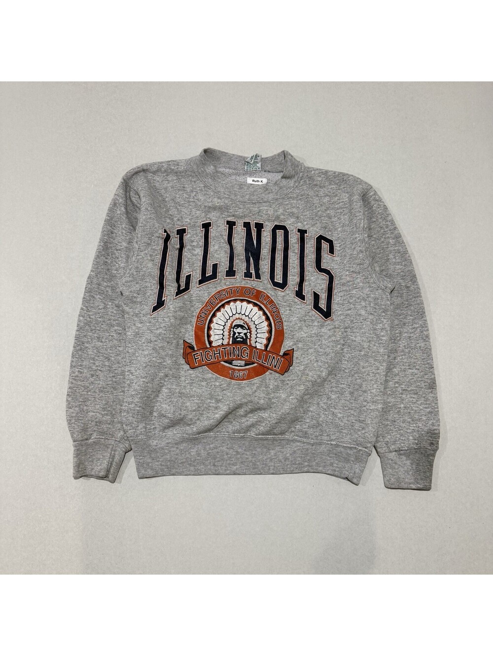 Vintage 90s Illinois Fighting Illini Sweatshirt Size M Made In USA Galt Sand Men